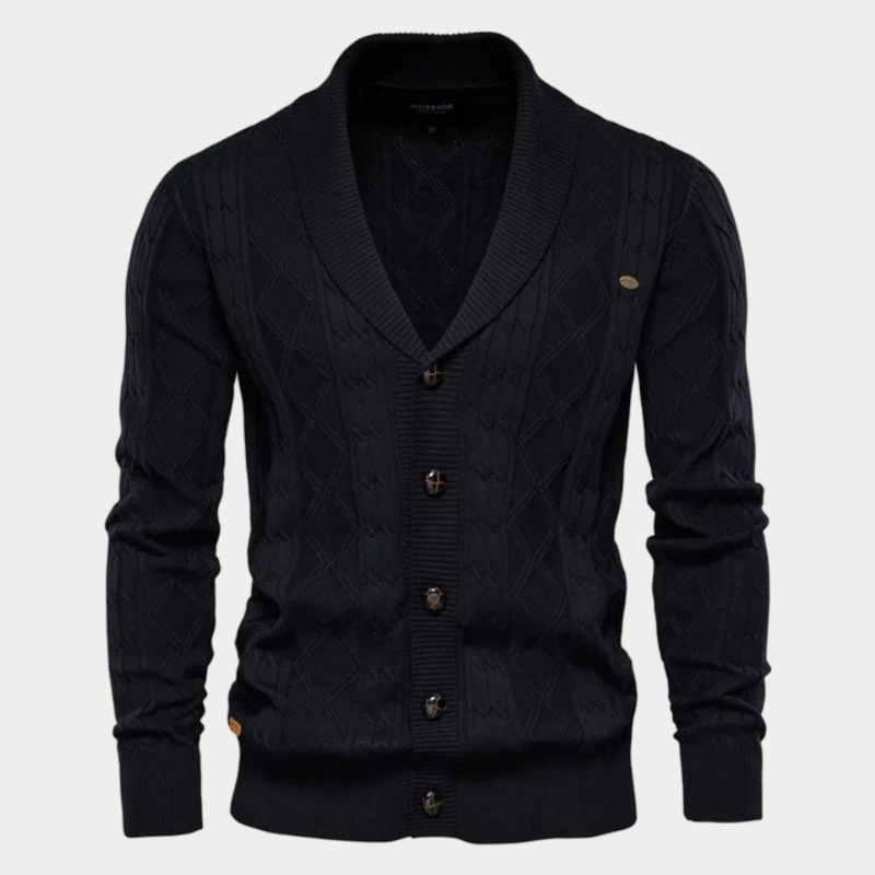 Veste en tricot homme – Pull décolleté en V avec boutons tendance et chic