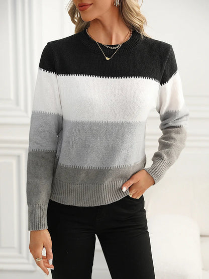 Pull en tricot femme – Pull doux et chaud à manches longues pour hiver