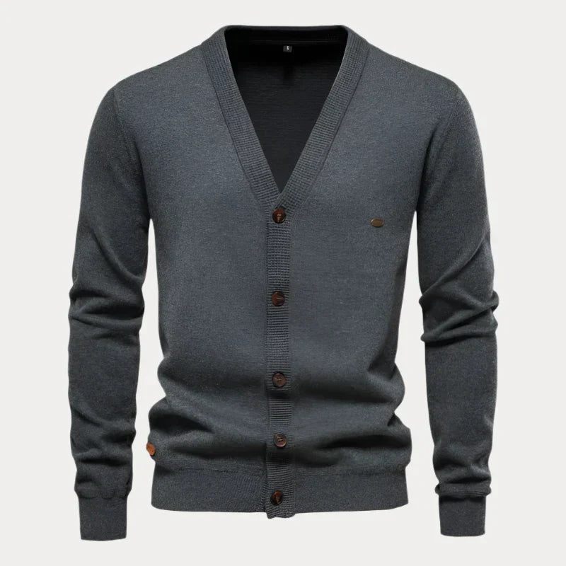 Cardigan unisexe homme – Cardigan à boutons en laine doux et élégant