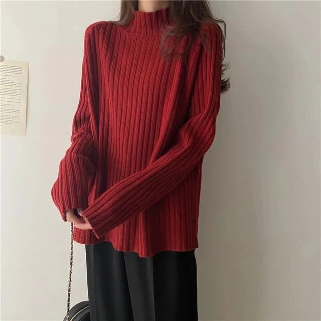 Pull en tricot femme – Pull élégant en laine doux et confortable pour hiver