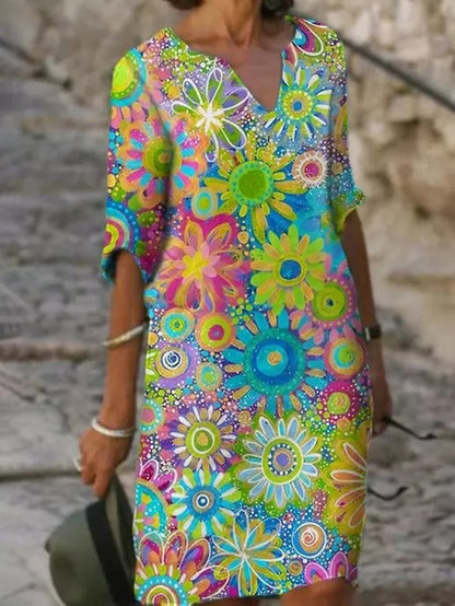 Robe à fleurs femme – Robe fluide élégante pour été, occasion spéciale et mariage