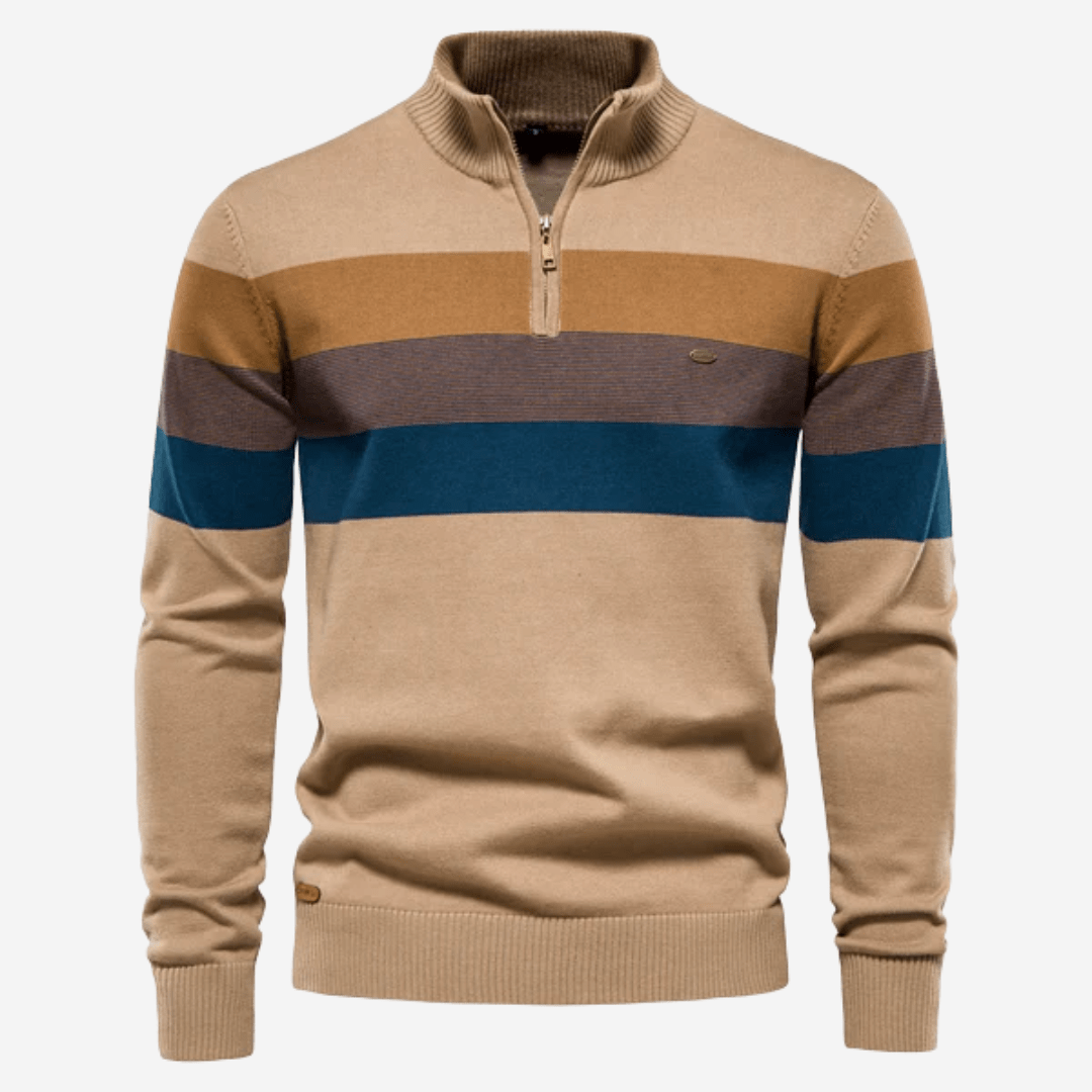 Pull col roulé homme – Pull à demi-fermeture éclair élégant et confortable