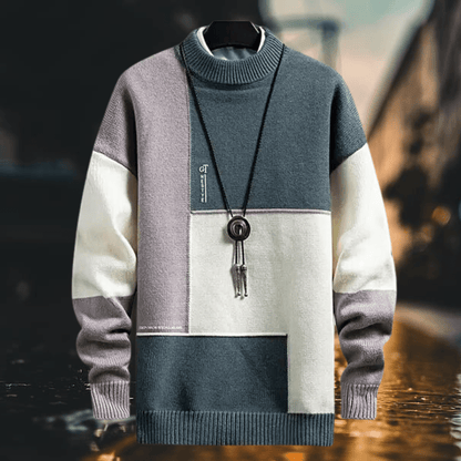 Pull multicolore homme – Sweat-shirt tendance à manches longues et confortable