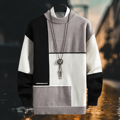 Pull multicolore homme – Sweat-shirt tendance à manches longues et confortable