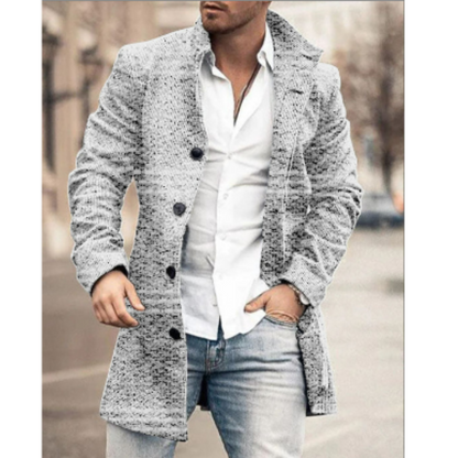 Manteau homme avec boutons – Veste élégante en laine pour hiver chic