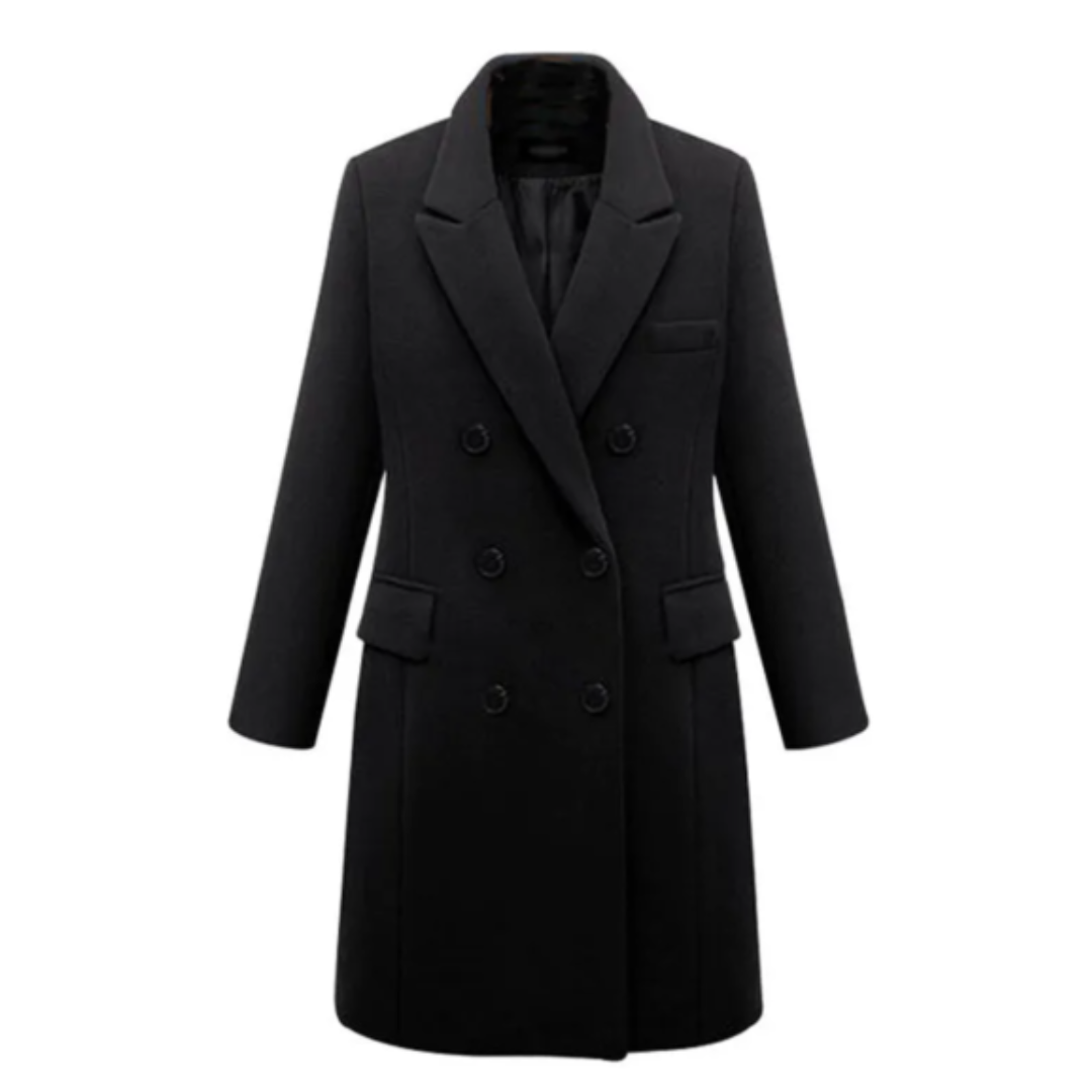 Manteau long femme – Manteau élégant à double boutonnage pour hiver chic