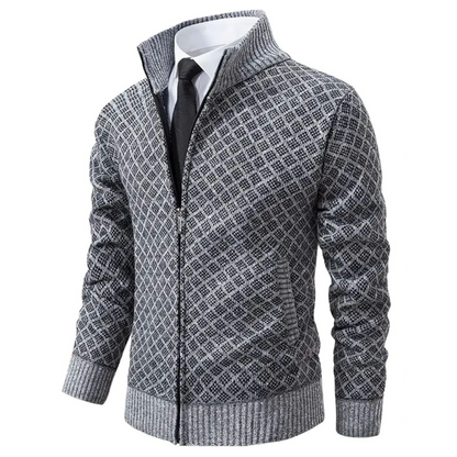 Veste en tricot homme – Pull col roulé chaud et élégant pour hiver