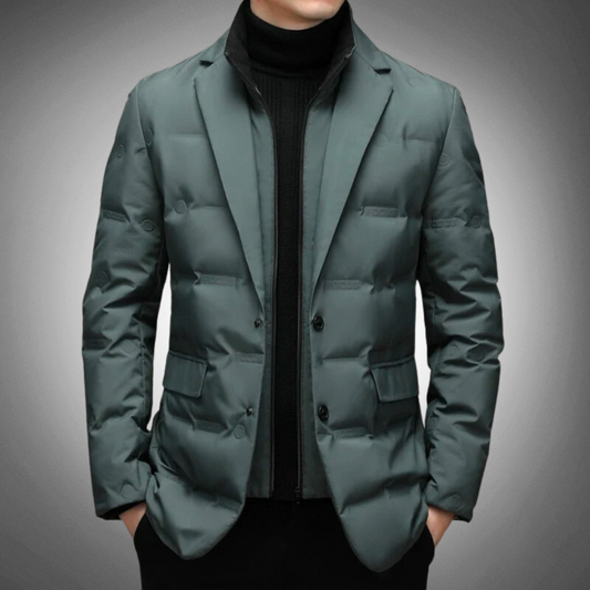 Veste col montant homme – Veste élégante en tissu doux pour hiver et casual