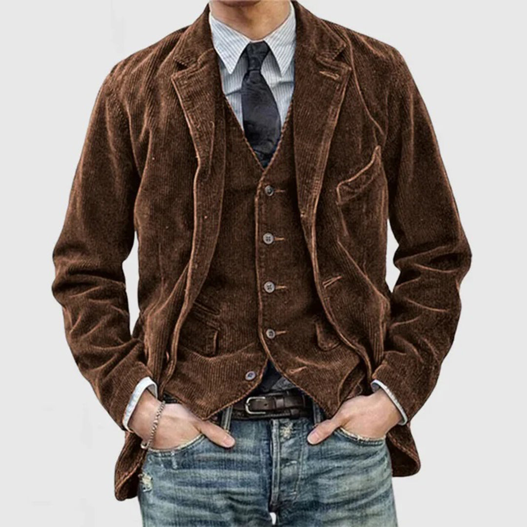 Veste et Gilet pour Hommes – Ensemble élégant en tissu léger pour toutes occasions