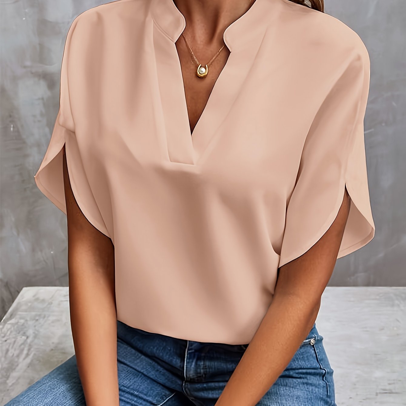 Blouse femme unie – Chemisier élégant en coton pour toutes occasions