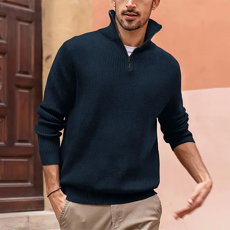 Pull col montant homme – Pull en laine doux et chaud pour hiver élégant