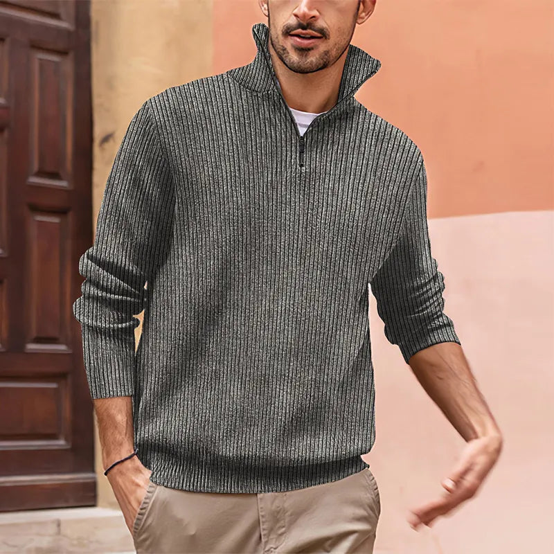 Pull col montant homme – Pull en laine doux et chaud pour hiver élégant