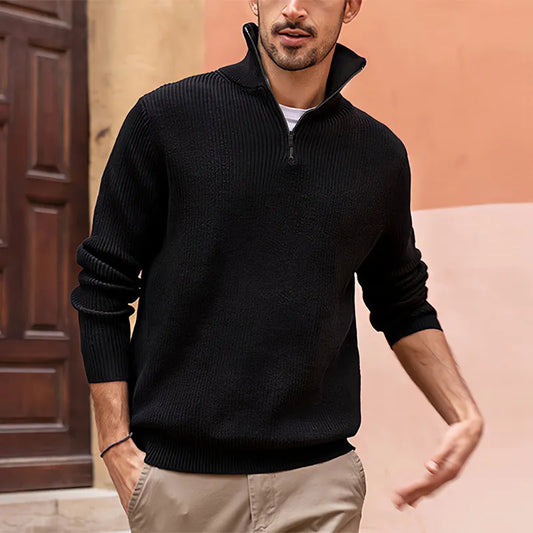 Pull col montant homme – Pull en laine doux et chaud pour hiver élégant