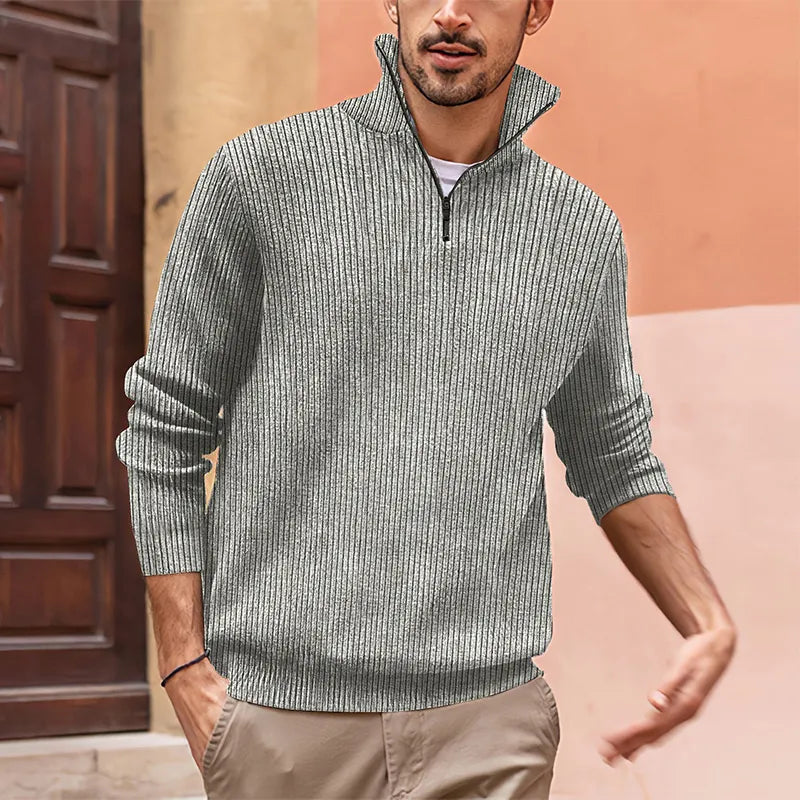 Pull col montant homme – Pull en laine doux et chaud pour hiver élégant