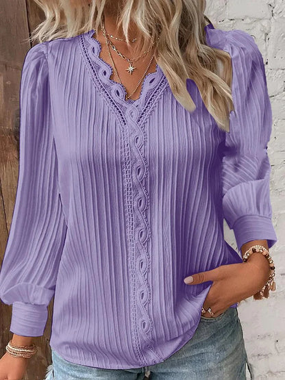 Blouse femme tendance – Haut élégant à manches longues en coton chic