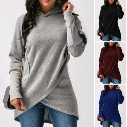 Sweat à capuche femme – Sweat asymétrique avec ourlet tendance et confortable