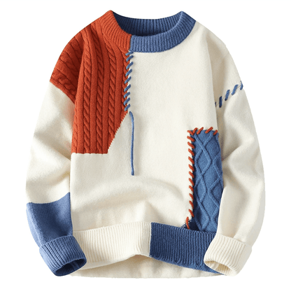 Pull en maille homme – Pull chaud en laine à col rond pour hiver élégant