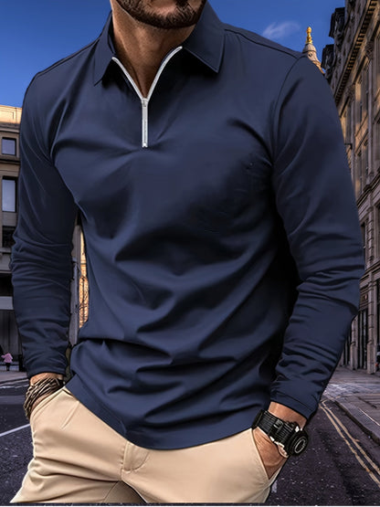 Chemise à fermeture éclair homme – Chemise élégante en coton pour occasions spéciales