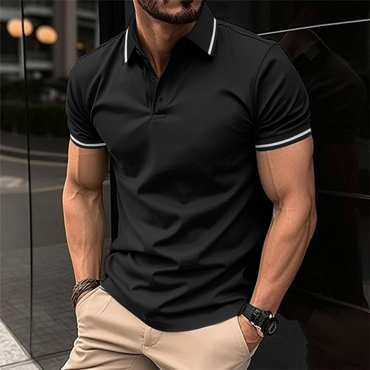 Polo homme à manches courtes – T-shirt élégant en coton léger pour été