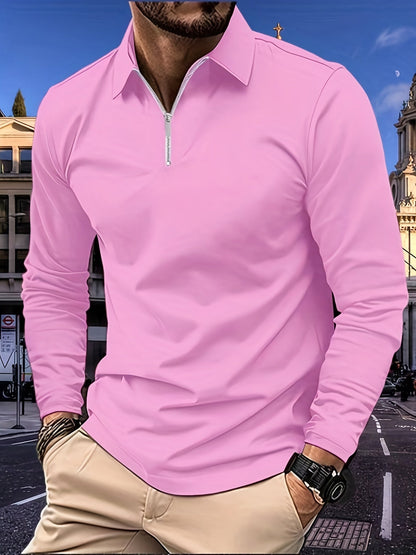 Chemise à fermeture éclair homme – Chemise élégante en coton pour occasions spéciales