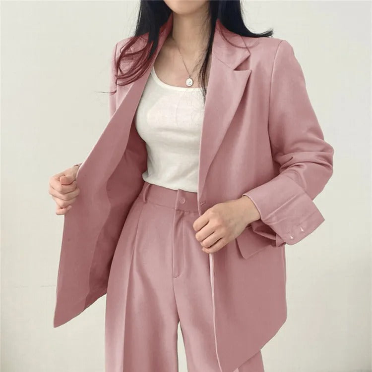 Blazer élégant femme – Veste chic et pantalon droit pour tenue habillée