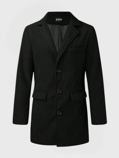 Manteau classique homme – Veste avec revers élégante en laine pour hiver