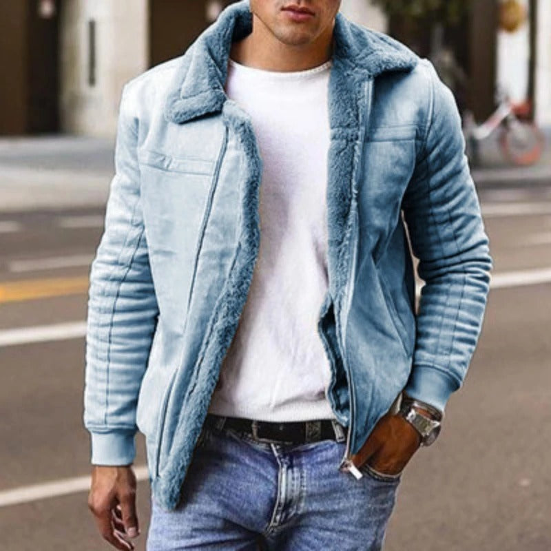 Veste élégante homme – Veste avec fermeture éclair chic en tissu léger et moderne