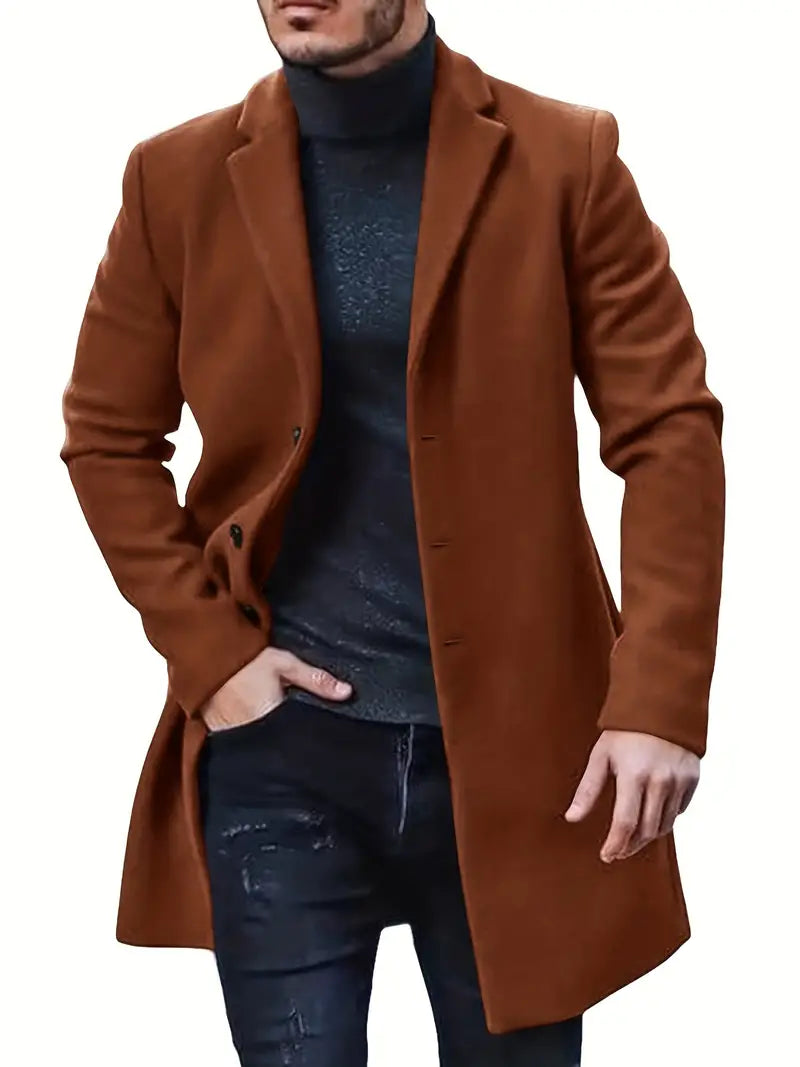 Trench-coat homme élégant – Manteau chic en laine pour toutes occasions