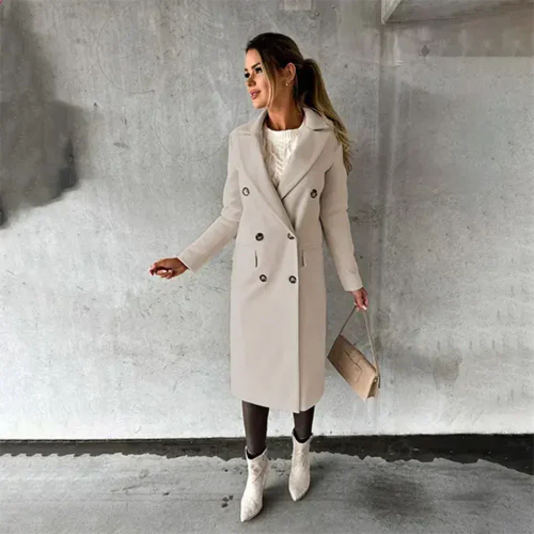 Trench-coat femme – Manteau élégant en tissu léger pour automne et hiver