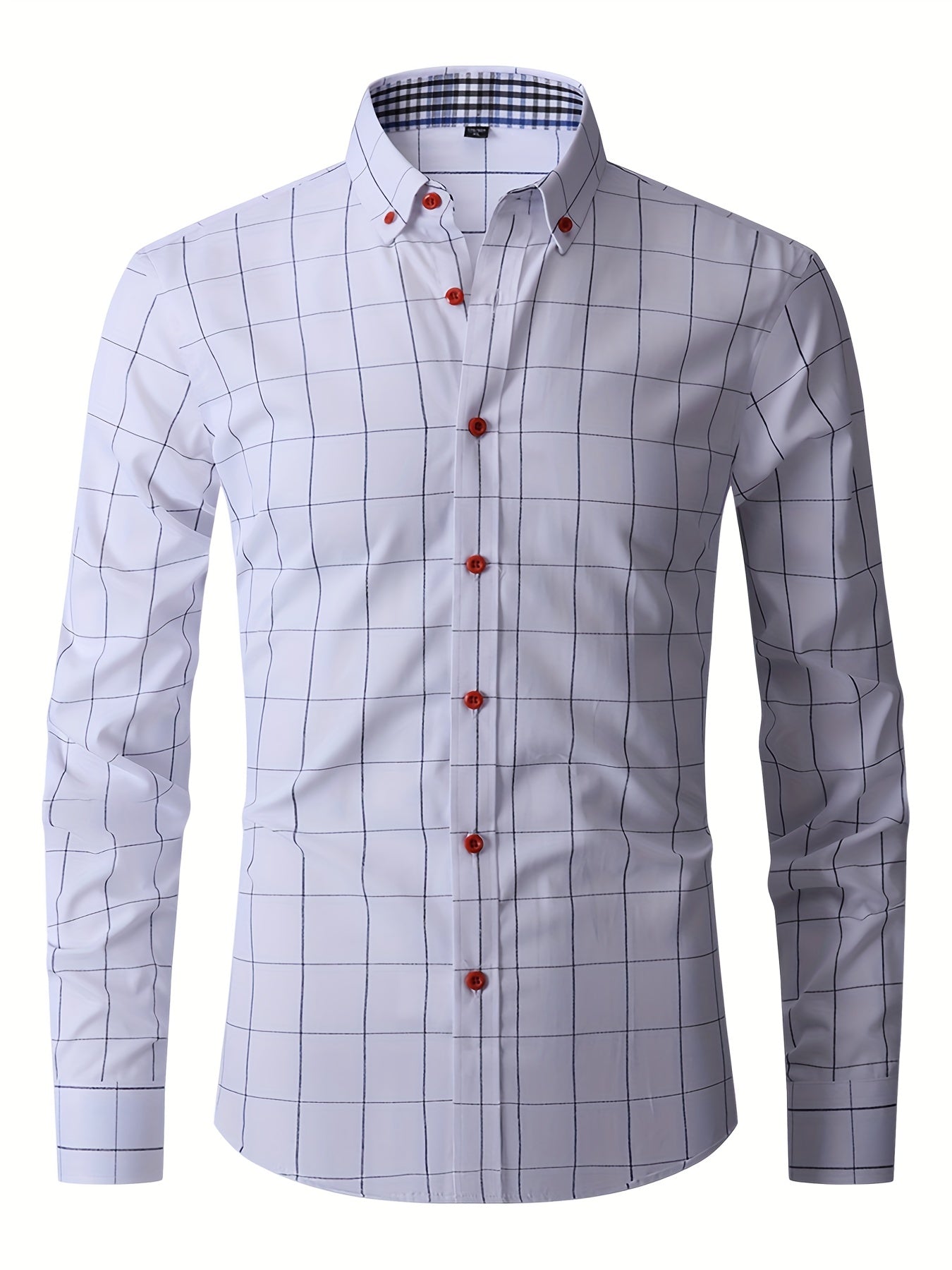 Chemise à carreaux homme – Chemise élégante à boutonnière en coton pour toutes occasions