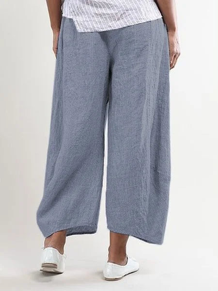 Pantalons larges femme – Pantalon fluide chic en coton pour été et sorties