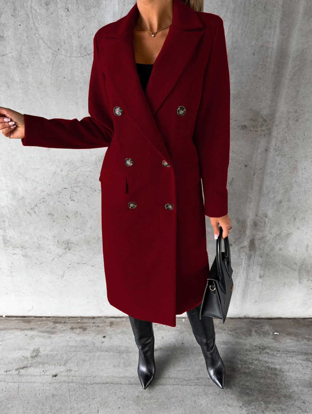 Veste d'automne femme – Manteau chaud en laine, style décontracté et élégant