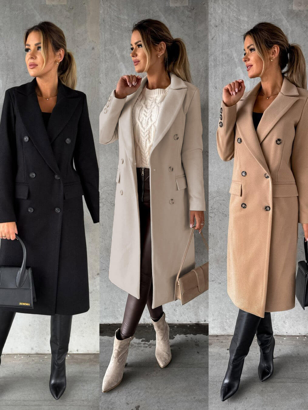 Veste d'automne femme – Manteau chaud en laine, style décontracté et élégant