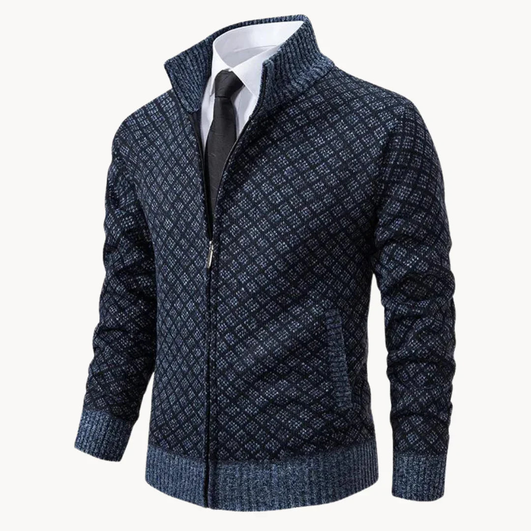 Pull en tricot homme – Pull classique avec fermeture éclair, confortable et stylé