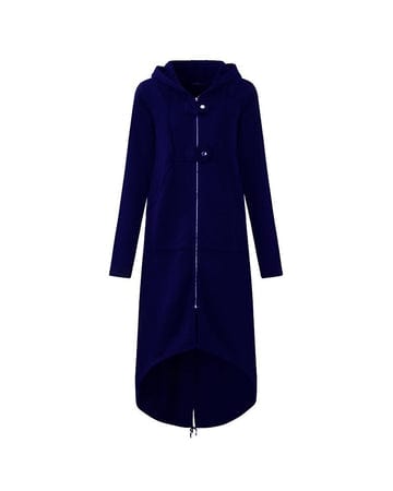 Veste longue femme – Veste élégante avec fermeture éclair et boutons chic