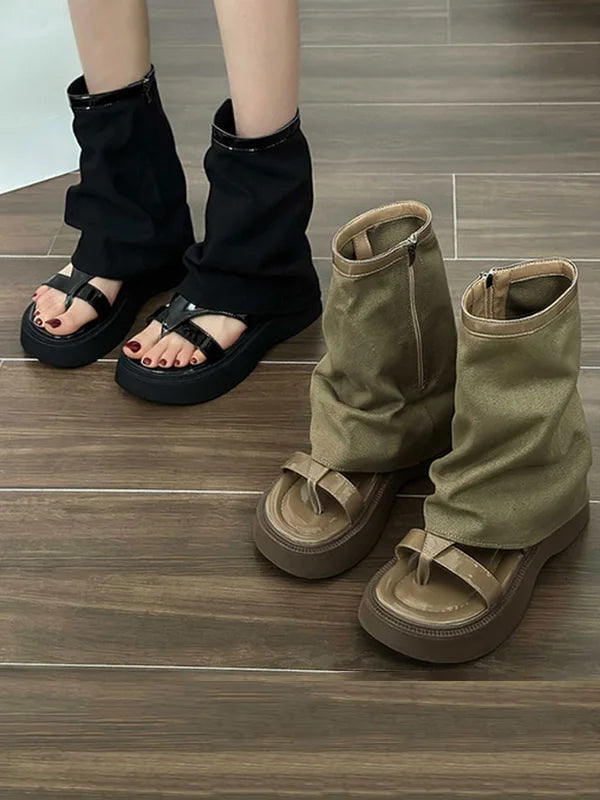 Sandales Bottes Femme – Sandales élégantes en cuir pour été et sorties