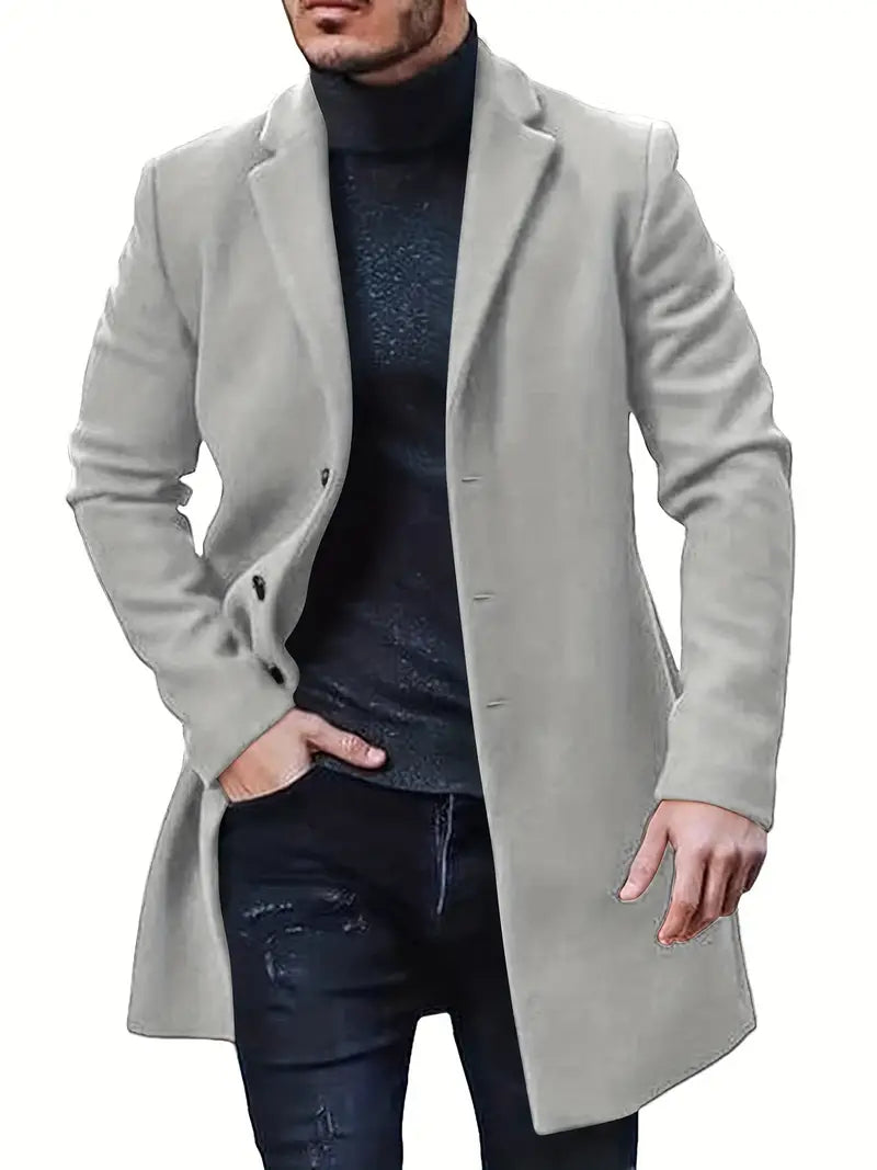 Trench-coat homme élégant – Manteau chic en laine pour toutes occasions