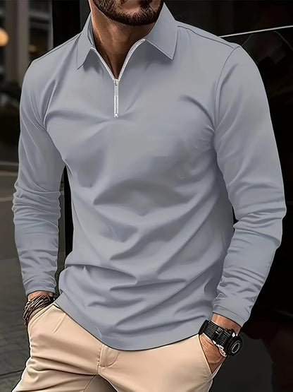 Chemise à fermeture éclair homme – Chemise élégante en coton pour occasions spéciales