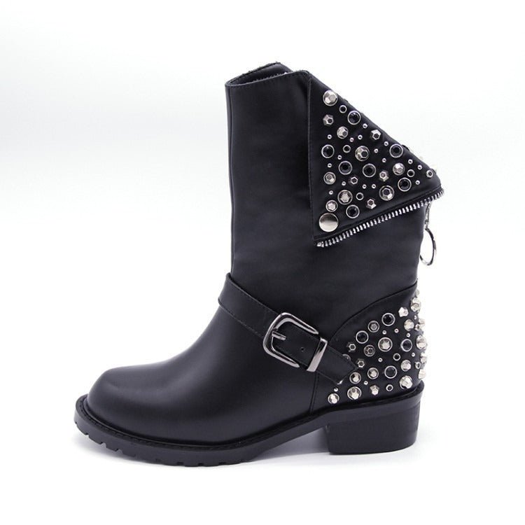 Bottes à clous femme – Bottes en cuir tendance pour look rock et urbain