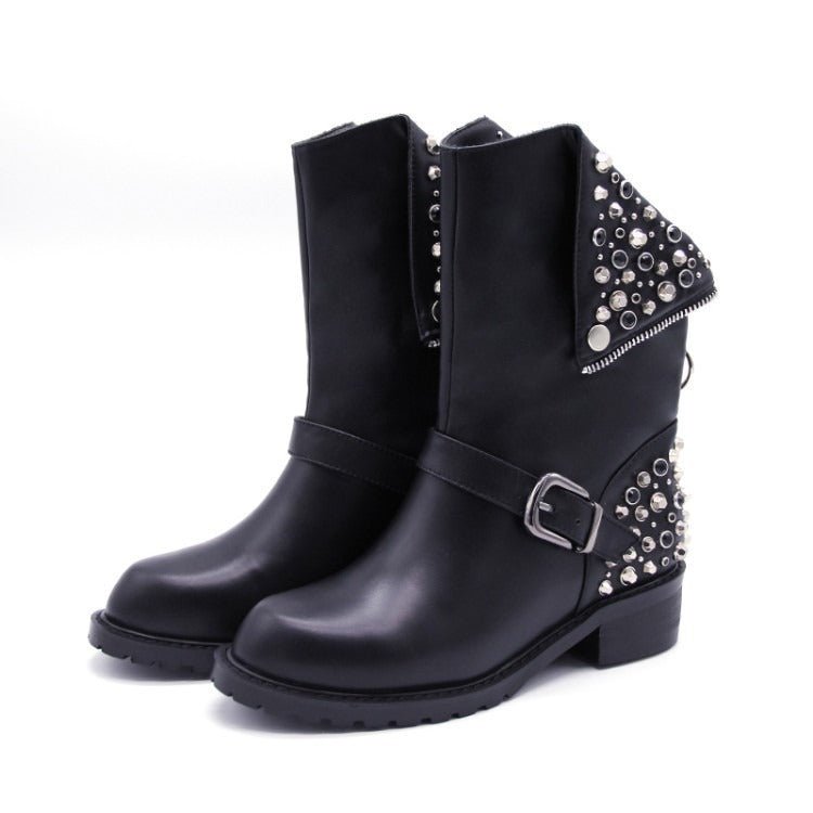 Bottes à clous femme – Bottes en cuir tendance pour look rock et urbain