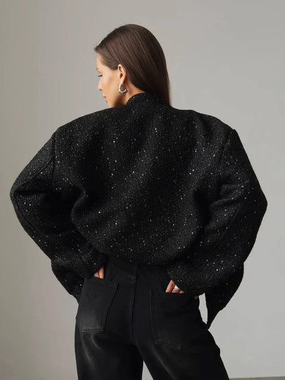 Veste à paillettes femme – Veste élégante brillante pour soirée et fêtes