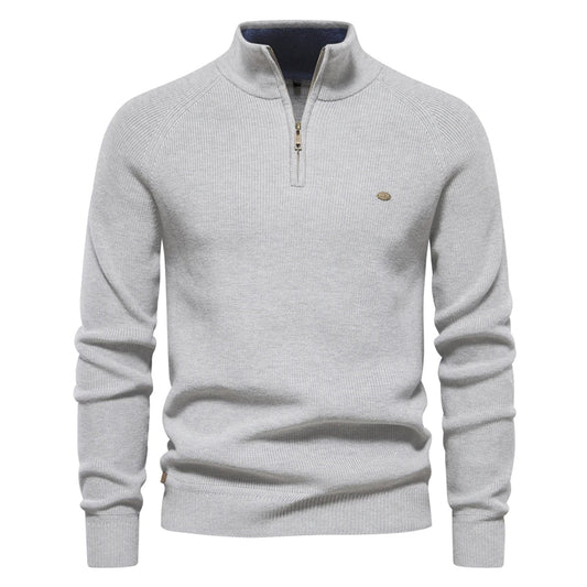 Pull matelassé homme – Sweat à zip demi-ouvert en maille tendance et confortable