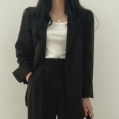 Blazer élégant femme – Veste chic et pantalon droit pour tenue habillée