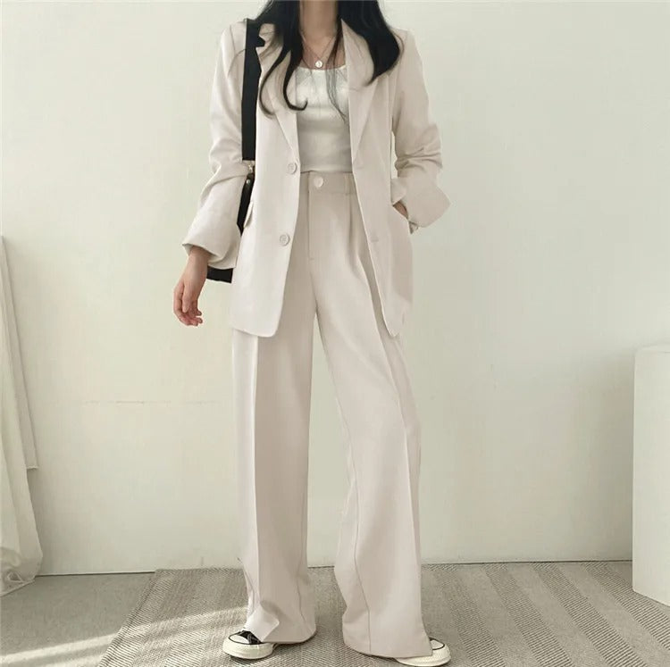 Blazer élégant femme – Veste chic et pantalon droit pour tenue habillée