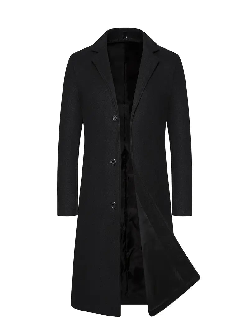 Manteau homme boutonné – Veste élégante en laine pour hiver chic et décontracté