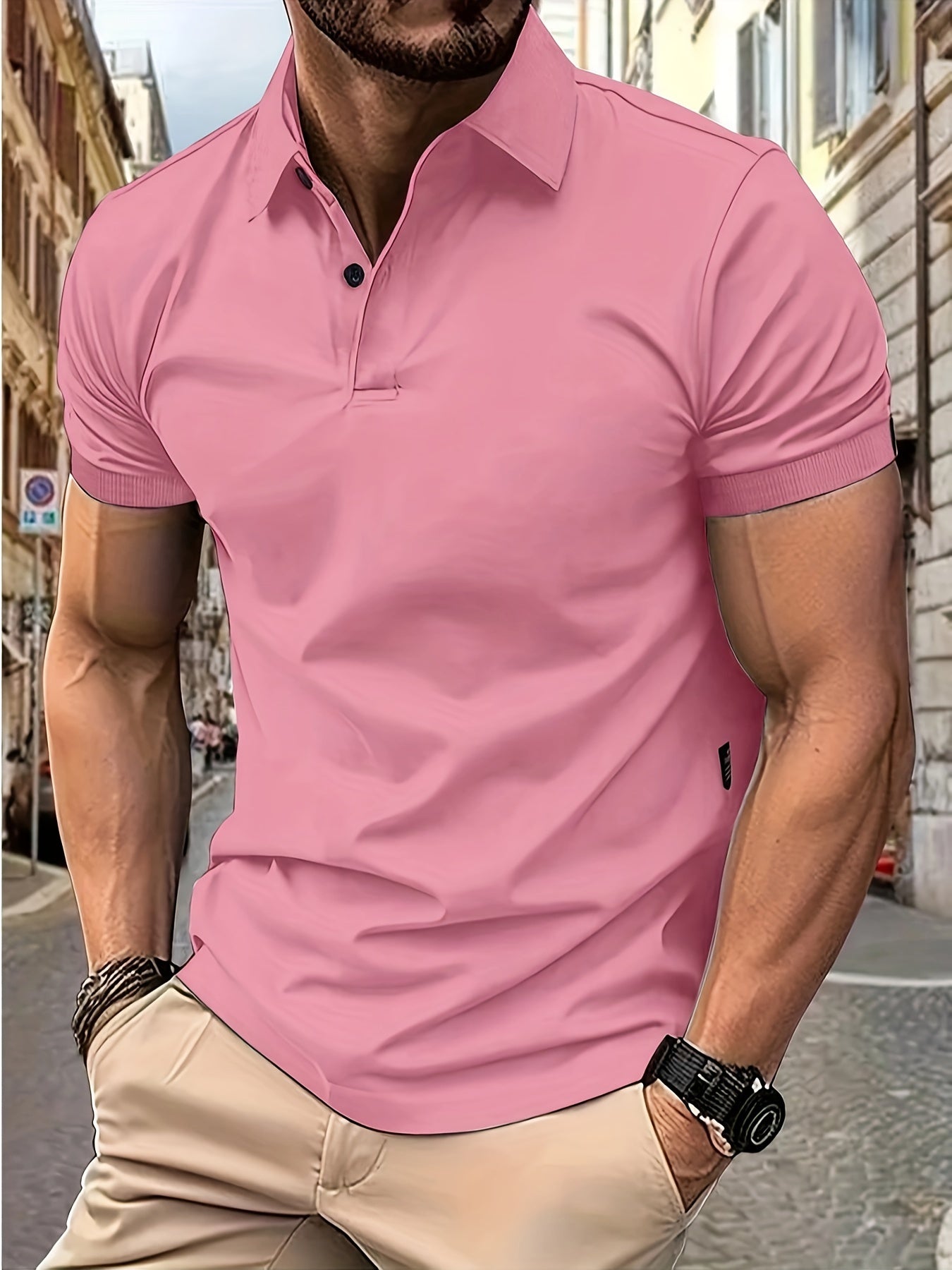 Polo homme à manches courtes – T-shirt élégant en coton pour été casual