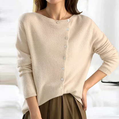 Pull femme avec boutons – Pull élégant en tricot doux, style décontracté et chic