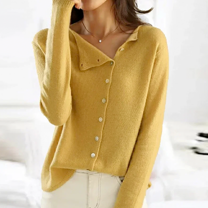 Pull femme avec boutons – Pull élégant en tricot doux, style décontracté et chic