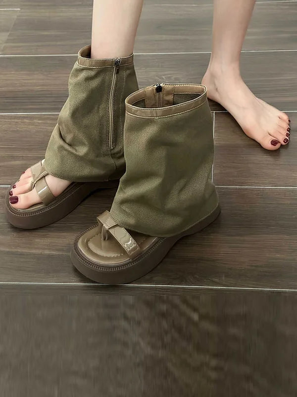 Sandales Bottes Femme – Sandales élégantes en cuir pour été et sorties