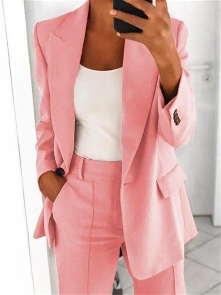 Blazer décontracté femme – Veste chic et pantalon élégant pour tenue casual